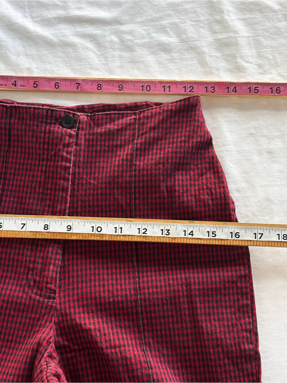 Vintage Spiegel Reflections Red & Black Gingham High Rise Tapered Pants Retro - Picture 8 of 12
